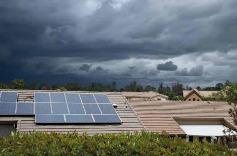 Solar panels cloudy